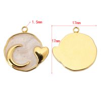 5 PCS/Package 17*17mm Hole 1~1.9mm 304 Stainless Steel Moon Heart Shape Polished Pendant main image 2