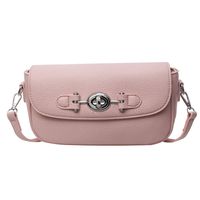 Women's One Size Pu Leather Solid Color Classic Style Sewing Thread Lock Clasp Shoulder Bag sku image 1