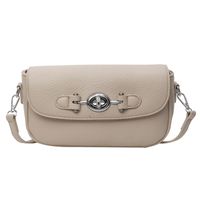 Women's One Size Pu Leather Solid Color Classic Style Sewing Thread Lock Clasp Shoulder Bag sku image 2