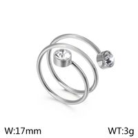 Stainless Steel 18K Gold Plated Simple Style Geometric Zircon Open Rings sku image 2