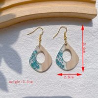 1 Pair Streetwear Triangle Geometric Heart Shape Hollow Out Alloy Wood Resin Drop Earrings main image 3
