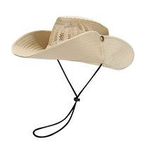 Unisex Simple Style Solid Color Handmade Hollow Out Big Eaves Sun Hat sku image 3
