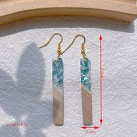 1 Pair Streetwear Triangle Geometric Heart Shape Hollow Out Alloy Wood Resin Drop Earrings sku image 2