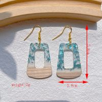 1 Pair Streetwear Triangle Geometric Heart Shape Hollow Out Alloy Wood Resin Drop Earrings sku image 4