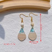 1 Pair Streetwear Triangle Geometric Heart Shape Hollow Out Alloy Wood Resin Drop Earrings sku image 7