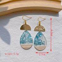 1 Pair Streetwear Triangle Geometric Heart Shape Hollow Out Alloy Wood Resin Drop Earrings sku image 12