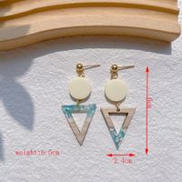 1 Pair Streetwear Triangle Geometric Heart Shape Hollow Out Alloy Wood Resin Drop Earrings sku image 13
