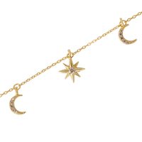 Sterling Silver IG Style Inlay Star Moon Zircon Pendant Necklace sku image 2