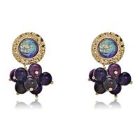 IG Style Round Fruit Alloy Beaded Inlay Glass 18K Gold Plated Women's Drop Earrings main image 3