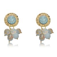 IG Style Round Fruit Alloy Beaded Inlay Glass 18K Gold Plated Women's Drop Earrings sku image 1