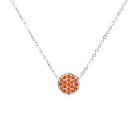 304 Stainless Steel 14K Gold Plated IG Style Simple Style Inlay Round Rhinestones Necklace sku image 1
