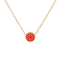 304 Stainless Steel 14K Gold Plated IG Style Simple Style Inlay Round Rhinestones Necklace sku image 13