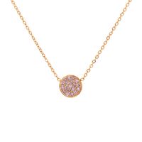 304 Stainless Steel 14K Gold Plated IG Style Simple Style Inlay Round Rhinestones Necklace sku image 15