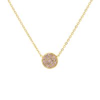 304 Stainless Steel 14K Gold Plated IG Style Simple Style Inlay Round Rhinestones Necklace sku image 14
