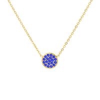 304 Stainless Steel 14K Gold Plated IG Style Simple Style Inlay Round Rhinestones Necklace sku image 16