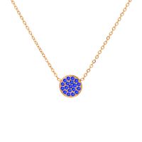 304 Stainless Steel 14K Gold Plated IG Style Simple Style Inlay Round Rhinestones Necklace sku image 17
