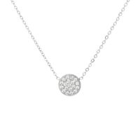 304 Stainless Steel 14K Gold Plated IG Style Simple Style Inlay Round Rhinestones Necklace sku image 4