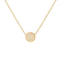 304 Stainless Steel 14K Gold Plated IG Style Simple Style Inlay Round Rhinestones Necklace sku image 18