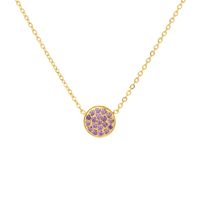 304 Stainless Steel 14K Gold Plated IG Style Simple Style Inlay Round Rhinestones Necklace sku image 22