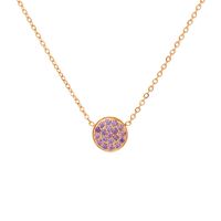 304 Stainless Steel 14K Gold Plated IG Style Simple Style Inlay Round Rhinestones Necklace sku image 23