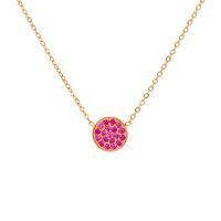 304 Stainless Steel 14K Gold Plated IG Style Simple Style Inlay Round Rhinestones Necklace sku image 25