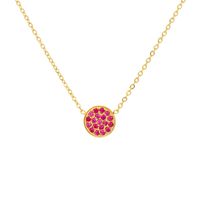 304 Stainless Steel 14K Gold Plated IG Style Simple Style Inlay Round Rhinestones Necklace sku image 24