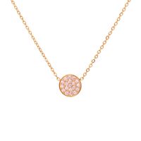 304 Stainless Steel 14K Gold Plated IG Style Simple Style Inlay Round Rhinestones Necklace sku image 31