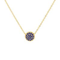 304 Stainless Steel 14K Gold Plated IG Style Simple Style Inlay Round Rhinestones Necklace sku image 28