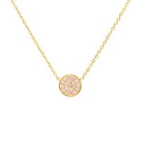 304 Stainless Steel 14K Gold Plated IG Style Simple Style Inlay Round Rhinestones Necklace sku image 30