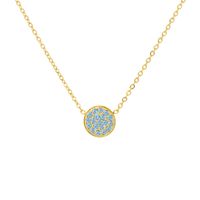304 Stainless Steel 14K Gold Plated IG Style Simple Style Inlay Round Rhinestones Necklace sku image 34