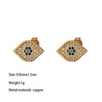 1 Pair Vintage Style Eye Hollow Out Inlay Brass Zircon 18K Gold Plated Drop Earrings sku image 3