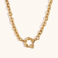 316L Stainless Steel  18K Gold Plated Simple Style Geometric Necklace sku image 2