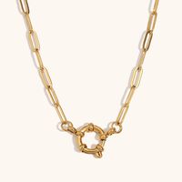316L Stainless Steel  18K Gold Plated Simple Style Geometric Necklace sku image 1