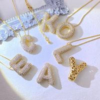 1 Piece 23.69*19.18mm Copper Zircon 18K Gold Plated Letter Polished Pendant main image 1