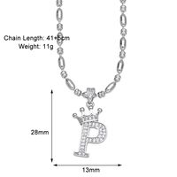Cobre Chapados en oro de 18k Estilo Simple Embutido Carta Circón Collar sku image 15