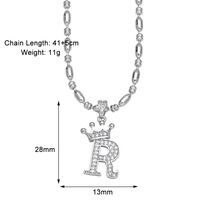 Cobre Chapados en oro de 18k Estilo Simple Embutido Carta Circón Collar sku image 17