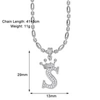 Le Cuivre Plaqué Or 18K Style Simple Incruster Lettre Zircon Collier sku image 18