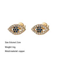 1 Pair Vintage Style Eye Hollow Out Inlay Brass Zircon 18K Gold Plated Drop Earrings sku image 1