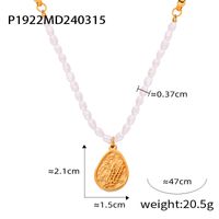Freshwater Pearl Titanium Steel 18K Gold Plated IG Style Casual Commute Beaded Plating Inlay Oval Heart Shape Artificial Pearls Pendant Necklace main image 9