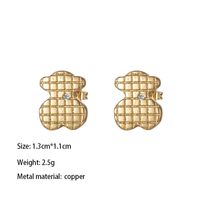 1 Pair Vintage Style Eye Hollow Out Inlay Brass Zircon 18K Gold Plated Drop Earrings sku image 2