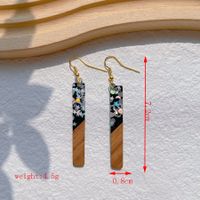 1 Pair Streetwear Geometric Hollow Out Alloy Wood Resin Drop Earrings sku image 2