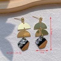1 Pair Streetwear Geometric Hollow Out Alloy Wood Resin Drop Earrings sku image 5