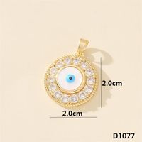 1 Piece 20*20mm Copper Zircon Devil's Eye Polished Pendant main image 2