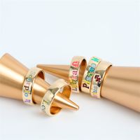 Wholesale Jewelry Simple Style Constellation Alloy Enamel Rings main image 4