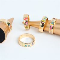 Wholesale Jewelry Simple Style Constellation Alloy Enamel Rings main image 3