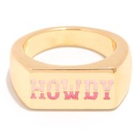 Wholesale Simple Style Geometric Brass 14K Gold Plated Rings sku image 1
