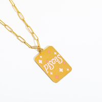304 Stainless Steel 18K Gold Plated Elegant Simple Style Enamel Constellation Flower Pendant Necklace sku image 2