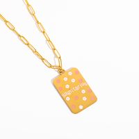 304 Stainless Steel 18K Gold Plated Elegant Simple Style Enamel Constellation Flower Pendant Necklace sku image 11