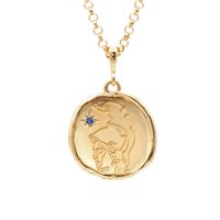 304 Stainless Steel 18K Gold Plated Casual Simple Style Human Zircon Pendant Necklace sku image 1