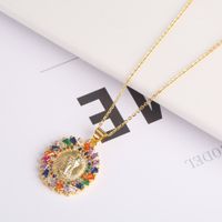 Copper Gold Plated Simple Style Classic Style Inlay Color Block Zircon Jewelry Set sku image 2